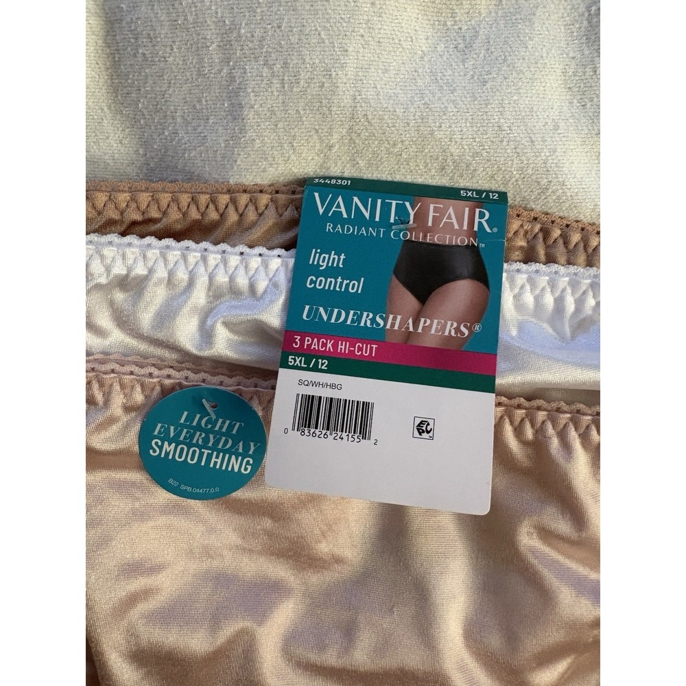 NEW Vanity Fair Radiant Collection Light Control Undershapers 3 Pack Hi-Cut 5XL - Picture 2 of 5
